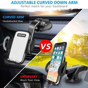 img 3 attached to 📱 Universal Phone Mount for Car Dashboard - Pop-tech Dash Suction Cup Cell Phone Holder with Adjustable Arm - Vehicle Windshield Bracketron with 360° Flexible Rotation - Truck Window Clamp for iPhone, Android, Phone GPS