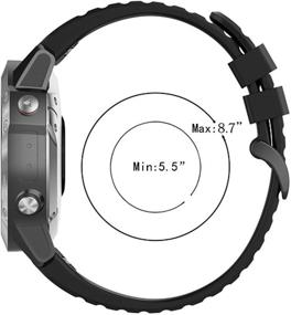 img 3 attached to Enhance Your Garmin Descent Mk2i with Youkei Silicone Replacement Wristbands - Black