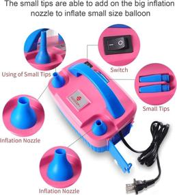 img 2 attached to 🎈 IDAODAN Portable Electric Balloon Pump - Dual Nozzle Inflator Blower for Balloon Arch & Garland Kits - 110V ~120V, 600W - Ideal for Christmas Decorations