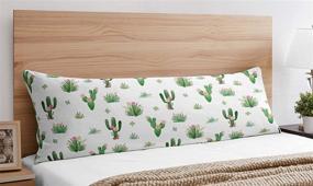 img 3 attached to 🌵 Stylish Sweet Jojo Designs Pink and Green Boho Watercolor Body Pillow Case Cover for Cactus Floral Collection (Pillow Not Included)