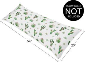 img 1 attached to 🌵 Stylish Sweet Jojo Designs Pink and Green Boho Watercolor Body Pillow Case Cover for Cactus Floral Collection (Pillow Not Included)