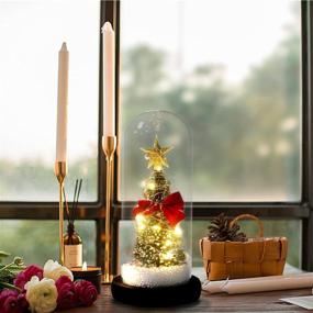 img 3 attached to Whimsical 9'' Tabletop Christmas Tree Gifts: Mini Trees in Glass Dome with Light and Snowflake - Perfect Decor Gift for Kids' Bedside, Xmas Gift for Family and Friends