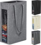 🧺 upgrade-grey chrislley visual window laundry hamper, 25in slim basket with handle - foldable 66l durable thin laundry organizer for corner narrow spaces logo