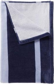 img 2 attached to 🏖️ Lacoste Duke Blue Stripe 100% Cotton Beach Towel, 36" Width x 72" Length