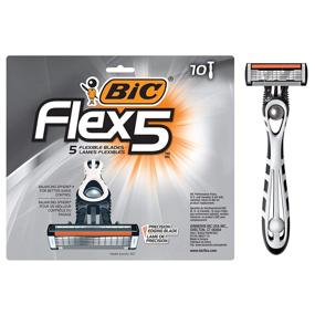 img 4 attached to 💈 BIC Flex 5 Men's 5-Blade Disposable Razor, 10 Count: The Ultimate Shaving Experience!