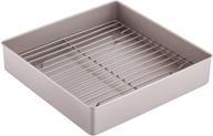 🍳 chefmade roasting pan with rack, 11-inch non-stick square deep dish cake pan with wire rack for oven baking, bbq, jelly roll and roasting, champagne gold, 11.2&#34; x 11.2&#34; x 2.4&#34; logo