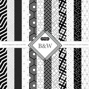img 1 attached to Scrapbook Customs Black and White Themed Paper Scrapbook Kit - 37467