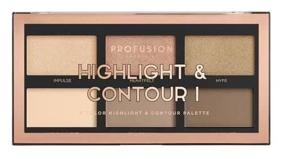 img 2 attached to 🎨 Profusion Cosmetics Mini Artistry Highlight & Contour I Palette Makeup Kit, Lightweight and Long-lasting Powder Formula - Natural Medium