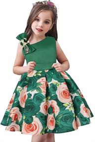 img 4 attached to AGQT Sweet Flower Girls Dress: Off Shoulder Floral Ball Gown for Birthday Party Tea - Sizes 2-11 Years