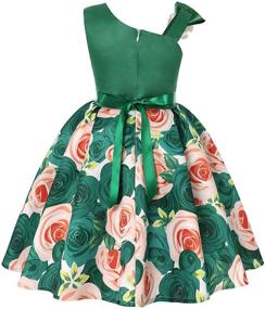 img 2 attached to AGQT Sweet Flower Girls Dress: Off Shoulder Floral Ball Gown for Birthday Party Tea - Sizes 2-11 Years