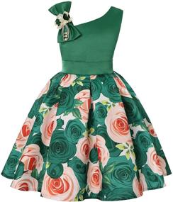 img 3 attached to AGQT Sweet Flower Girls Dress: Off Shoulder Floral Ball Gown for Birthday Party Tea - Sizes 2-11 Years