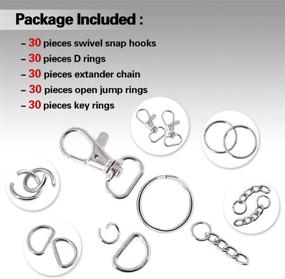 img 2 attached to 🔗 150Pcs Metal Lobster Claw Clasps Hook Kit with Key Chain Hooks, D Rings, Key Rings, Extender Chains, and Open Jump Rings - Ideal for Handbags, Dog Collars, and More!