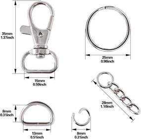 img 3 attached to 🔗 150Pcs Metal Lobster Claw Clasps Hook Kit with Key Chain Hooks, D Rings, Key Rings, Extender Chains, and Open Jump Rings - Ideal for Handbags, Dog Collars, and More!