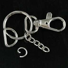 img 1 attached to 🔗 150Pcs Metal Lobster Claw Clasps Hook Kit with Key Chain Hooks, D Rings, Key Rings, Extender Chains, and Open Jump Rings - Ideal for Handbags, Dog Collars, and More!