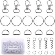 🔗 150pcs metal lobster claw clasps hook kit with key chain hooks, d rings, key rings, extender chains, and open jump rings - ideal for handbags, dog collars, and more! logo