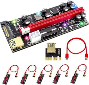 img 4 attached to ACTIMED PCIE Riser Express Cable 1X To 16X (6PIN/MOLEX/SATA) With Led Graphics Extension Bitcoin GPU Mining Powered PCI Riser Adapter Card