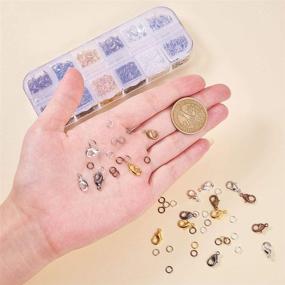 img 2 attached to 🔍 Discover the Versatile PandaHall Elite Jewelry Findings Kit - 960 Pcs of Brass Open Jump Rings and Lobster Claw Clasps in 6 Vibrant Colors for Stunning Jewelry Making