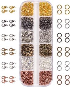 img 4 attached to 🔍 Discover the Versatile PandaHall Elite Jewelry Findings Kit - 960 Pcs of Brass Open Jump Rings and Lobster Claw Clasps in 6 Vibrant Colors for Stunning Jewelry Making