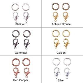 img 1 attached to 🔍 Discover the Versatile PandaHall Elite Jewelry Findings Kit - 960 Pcs of Brass Open Jump Rings and Lobster Claw Clasps in 6 Vibrant Colors for Stunning Jewelry Making