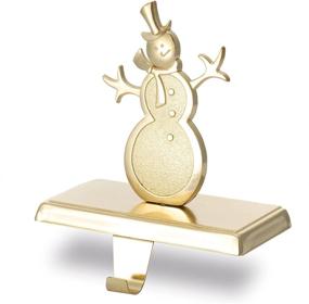 img 2 attached to 🎅 Stylish Gold Snowman Christmas Stocking Holder: Perfect Mantle Decoration for Xmas Festivities