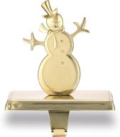 🎅 stylish gold snowman christmas stocking holder: perfect mantle decoration for xmas festivities logo