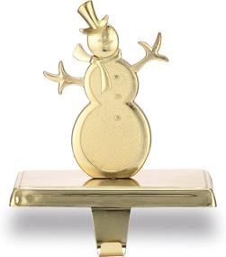 img 4 attached to 🎅 Stylish Gold Snowman Christmas Stocking Holder: Perfect Mantle Decoration for Xmas Festivities