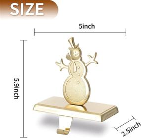 img 3 attached to 🎅 Stylish Gold Snowman Christmas Stocking Holder: Perfect Mantle Decoration for Xmas Festivities