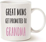 mauag funny grandma coffee mug - perfect gift for grandma, great moms promoted to grandma on mother's day & birthdays - white 11 oz cup logo