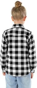 img 3 attached to Phorecys Buffalo Checkered Girls' Flannel Sleeve Clothing: Tops, Tees & Blouses