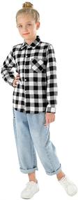 img 2 attached to Phorecys Buffalo Checkered Girls' Flannel Sleeve Clothing: Tops, Tees & Blouses