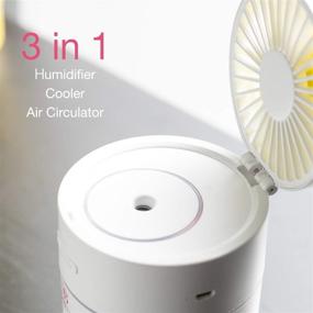 img 1 attached to 🌬️ Sciobella Mini Portable Cool Mist Humidifier with Fan for Bedroom Office Desk Travel Car Hotel 400ml 2 Mist Modes, 7 LED Night Light, 3 Fan Speed Settings, USB Rechargeable, Auto Shut-off