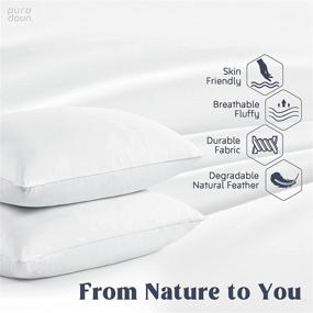 img 3 attached to Premium King Size Goose Feathers and Down White Pillow Inserts - Set of 2 | Hotel Collection Bed Sleeping Pillows