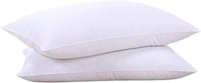 img 4 attached to Premium King Size Goose Feathers and Down White Pillow Inserts - Set of 2 | Hotel Collection Bed Sleeping Pillows