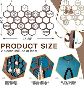 img 3 attached to Earring Organizer Honeycomb Earrings Necklaces