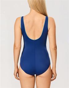 img 1 attached to 👙 Flattering Plus Size Slimming Swimwear: DELIMIRA Women's One Piece Piped Swimsuit