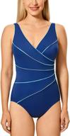 👙 flattering plus size slimming swimwear: delimira women's one piece piped swimsuit logo