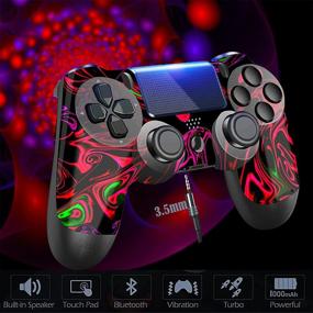 img 1 attached to 🎮 CFORWARD Wireless Controller for PS-4: Touch Panel Gamepad with Double Vibration, Light Bar, and Audio Function - Gaming Joy Stick Compatible with PS-4/Slim/Pro Console