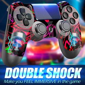 img 2 attached to 🎮 CFORWARD Wireless Controller for PS-4: Touch Panel Gamepad with Double Vibration, Light Bar, and Audio Function - Gaming Joy Stick Compatible with PS-4/Slim/Pro Console