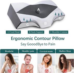 img 3 attached to 🌙 Cervical Pillow for Neck Pain: IKSTAR Memory Foam Neck Pillow for Best Sleep, 2 in 1 Ergonomic Pillow for Pain Relief, Orthopedic Pillow for Side, Back, Stomach Sleepers [U.S. Patent]