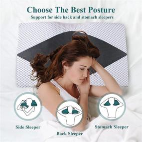 img 1 attached to 🌙 Cervical Pillow for Neck Pain: IKSTAR Memory Foam Neck Pillow for Best Sleep, 2 in 1 Ergonomic Pillow for Pain Relief, Orthopedic Pillow for Side, Back, Stomach Sleepers [U.S. Patent]
