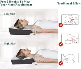 img 2 attached to 🌙 Cervical Pillow for Neck Pain: IKSTAR Memory Foam Neck Pillow for Best Sleep, 2 in 1 Ergonomic Pillow for Pain Relief, Orthopedic Pillow for Side, Back, Stomach Sleepers [U.S. Patent]