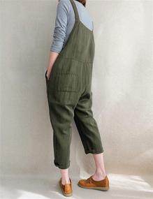 img 3 attached to 👖 Gihuo Women's Loose Linen Overalls Jumpsuit - Fashionable & Comfy