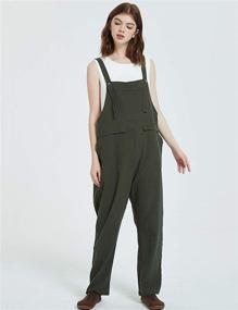 img 2 attached to 👖 Gihuo Women's Loose Linen Overalls Jumpsuit - Fashionable & Comfy