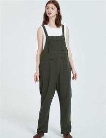 img 1 attached to 👖 Gihuo Women's Loose Linen Overalls Jumpsuit - Fashionable & Comfy