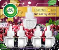 air wick plug in scented oil 5 refills, fall scent: ripe cranberry and currants, essential oils air freshener (5x0.67oz), packaging may vary логотип