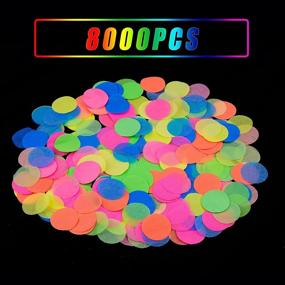 img 1 attached to 🎉 10,000 Pieces UV Neon Round Confetti Set – 5 Colors Fluorescent Tissue Dot Blacklight Glow Party Supplies for Neon Parties, Birthdays, Weddings