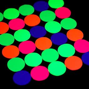 img 3 attached to 🎉 10,000 Pieces UV Neon Round Confetti Set – 5 Colors Fluorescent Tissue Dot Blacklight Glow Party Supplies for Neon Parties, Birthdays, Weddings