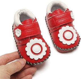 img 2 attached to 👟 Bebe Leather Sneakers Slippers for Boys - Hsds ZiMuwhite Shoes