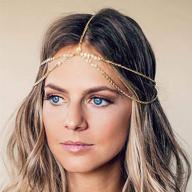 stunning bohemian gold head chain: 🌟 festival hair jewelry for women and girls logo