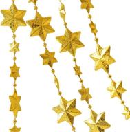 🌟 vpang stars gold pearls beads garland 106 inch - versatile string for christmas, valentine, wedding, party, craft, and home décor logo